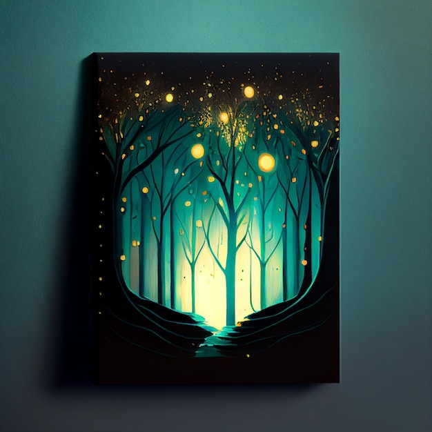 A magical watercolor painting of a mystical tree