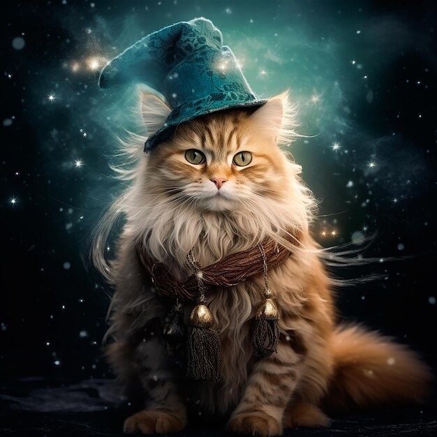 magical winter cat