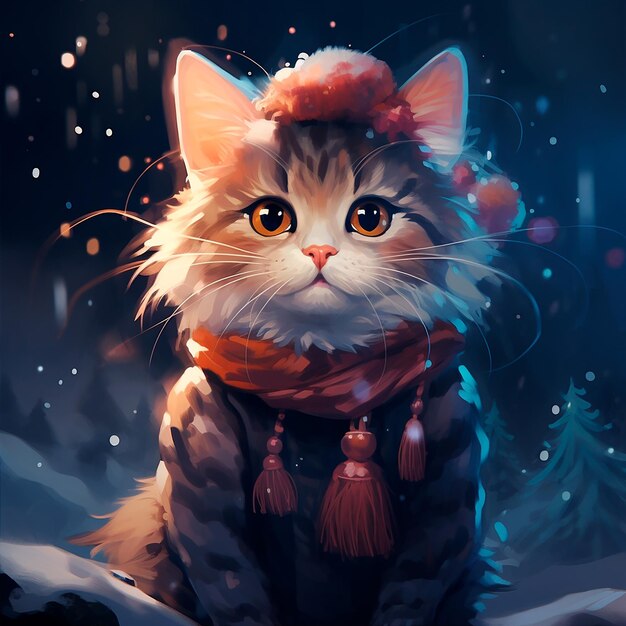 magical winter cat