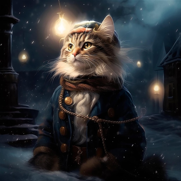 magical winter cat