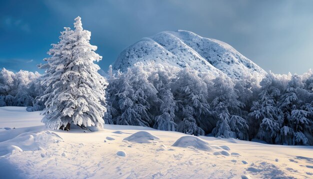 The magical winter snowcovered tree