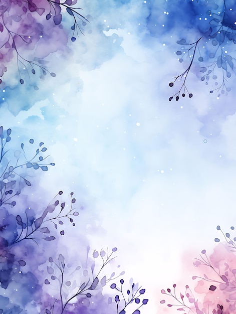 Magical Winter Watercolor Background Wallpaper