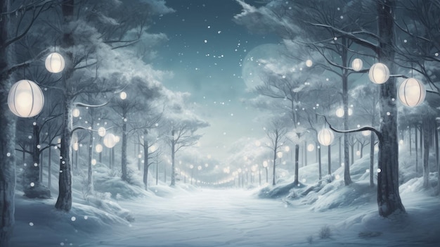 A magical winter wonderland Christmas banner