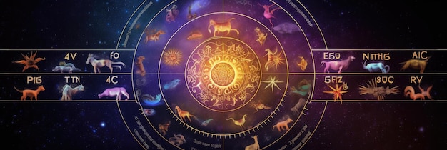 Magical zodiac signs in universe Generative Ai