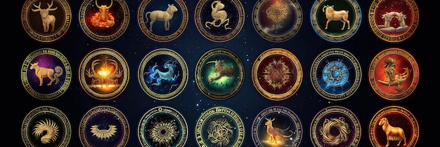 Magical zodiac signs in universe Generative Ai