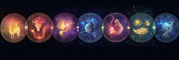 Magical zodiac signs in universe Generative Ai