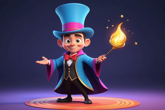 Foto illustrazione del personaggio dei cartoni animati magician