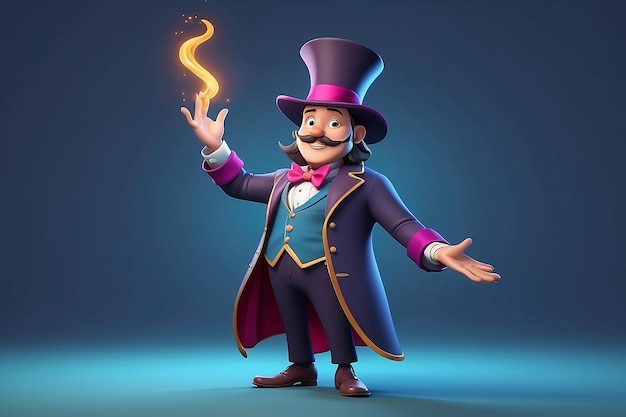 Photo magician cartoon character illustration