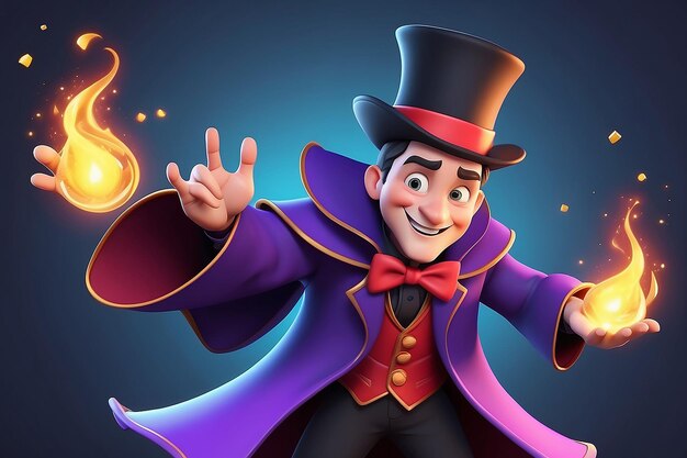 Photo magician cartoon character illustration