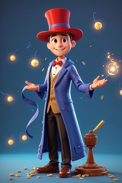 Magician Cartoon Character Mystical 3D Animation Style