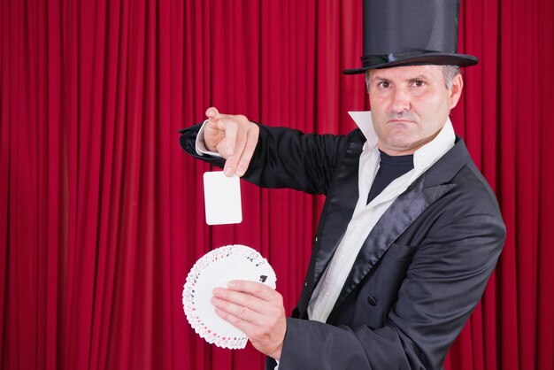 Magician with playing cards