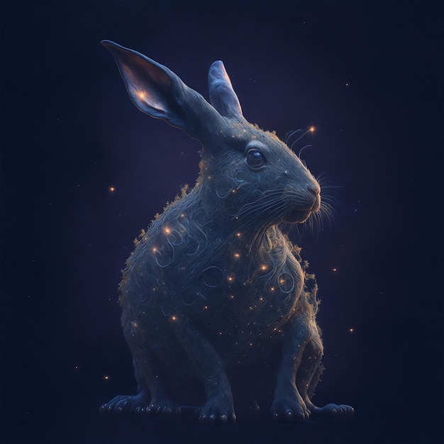 Magische fantasiewezens schattig konijn ai gegenereerd