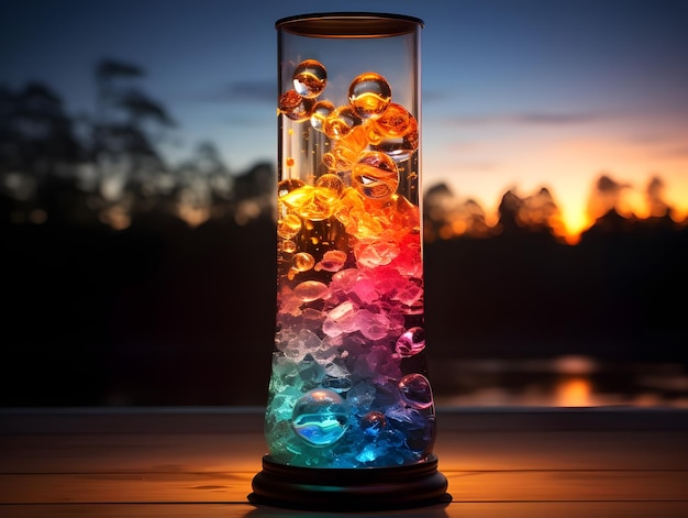 Magische kleuren van lavalamp digitaal kunstontwerp met kleurrijke verlopen en kleurrijke tinten