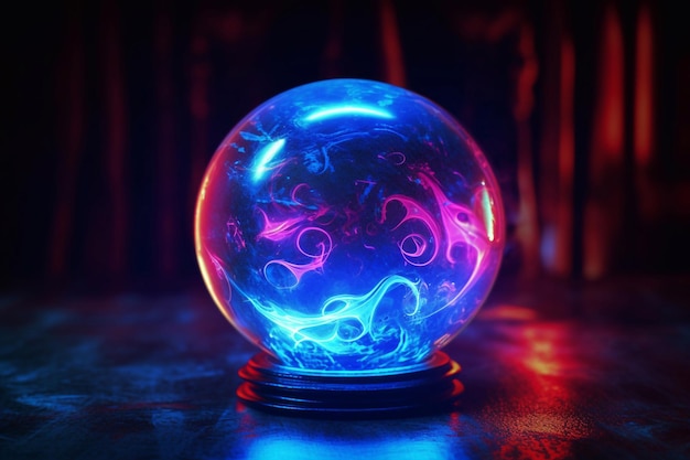 Magische kogel Waarzeggerij op een magische bal Voorspelling van de toekomstige generatieve AI