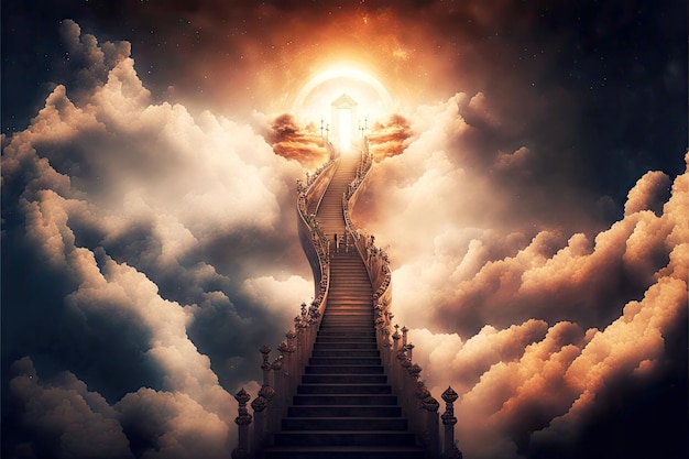 Magische lange trap naar de hemel om te dromen