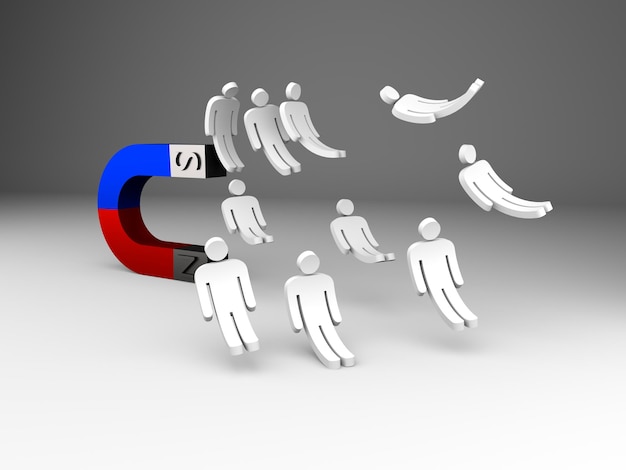 magnet attracting new customers or recruiting new staff members