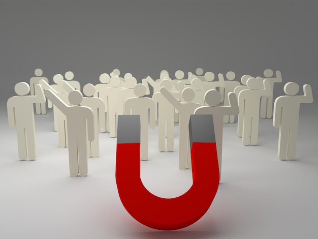 magnet attracting new customers or recruiting new staff members