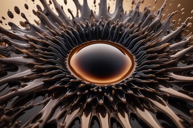 Photo magnetic elegance abstract brown ferrofluid closeup