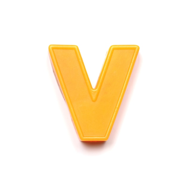 Magnetic lowercase letter V