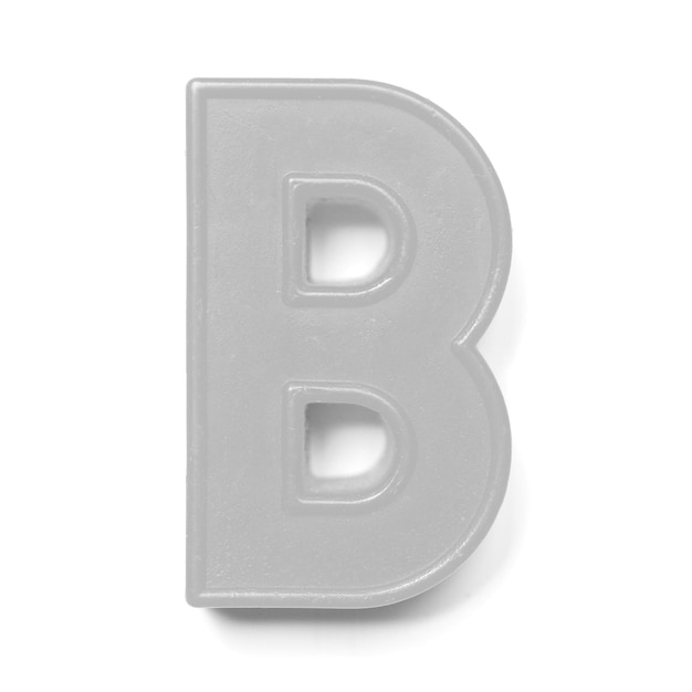 Magnetic uppercase letter B in black and white