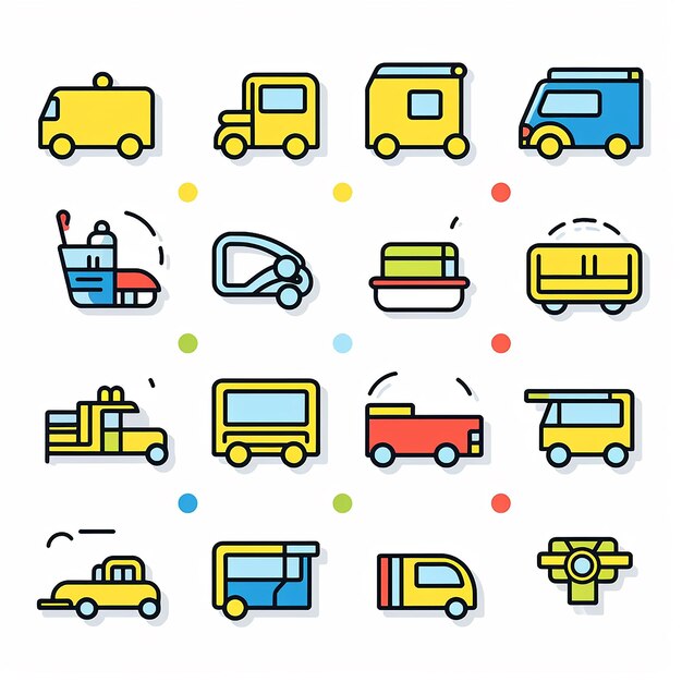 Foto magnetic_vehicles_set_isolated_modern_line