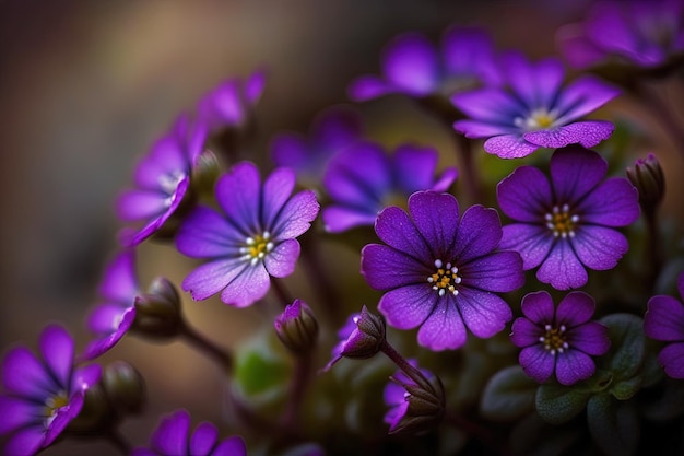 magnificant aubrieta in purple up close and personal