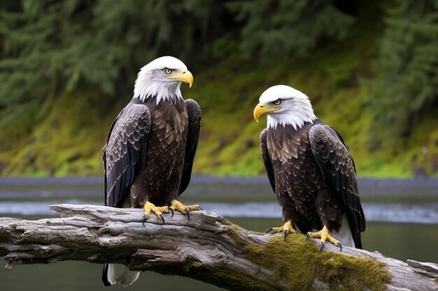 Photo magnificent bald eagles