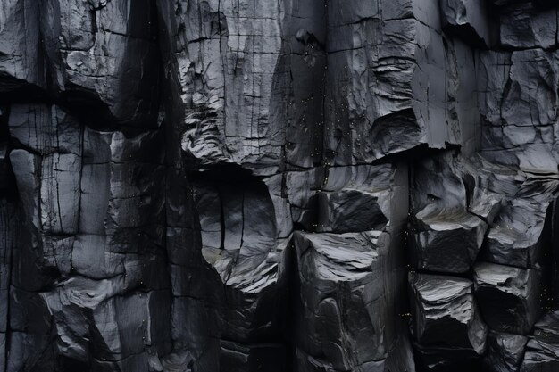 Photo magnificent basaltic marvels exploring the textures and patterns of halsanefshellir cave's volcanic