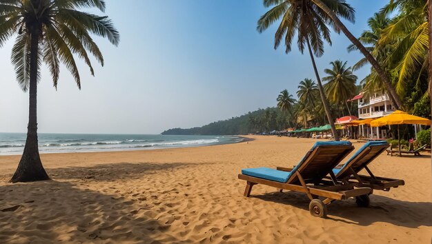 Photo magnificent beach in goa india