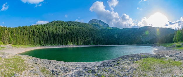 The magnificent Black Lake is located in the National Park Durmitor in the north of Montenegro.