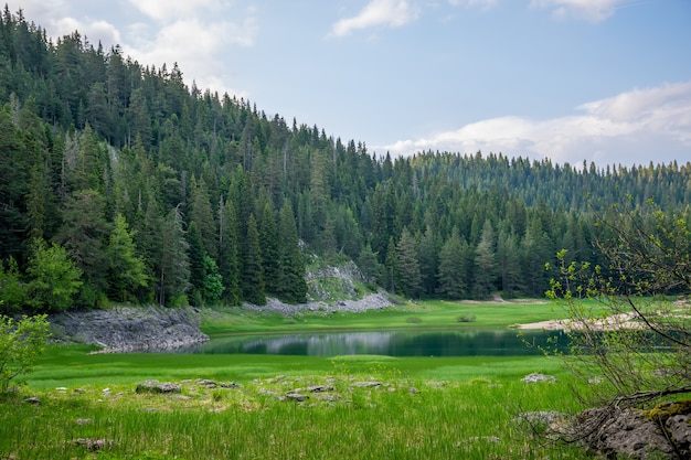 The magnificent Black Lake is located in the National Park Durmitor in the north of Montenegro