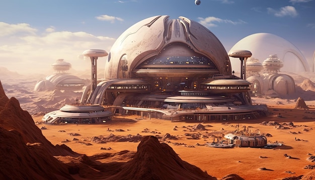 the magnificent buildings on the alien planet