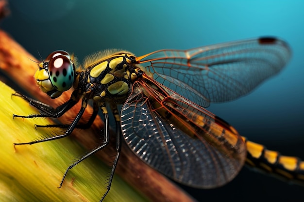 Magnificent Dragonfly Macro Shot Generative AI