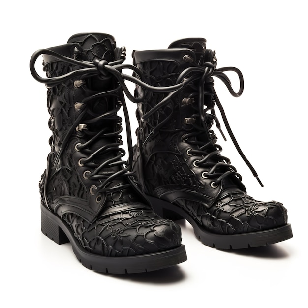 magnificent gothic boots isolated on white background