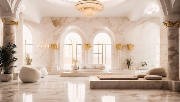 Magnificent hammam in light marble