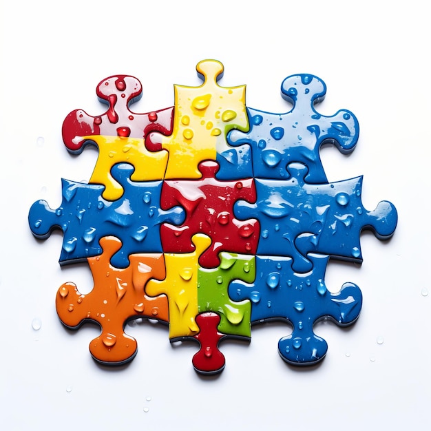 magnificent rainy day puzzle party isolated on white background