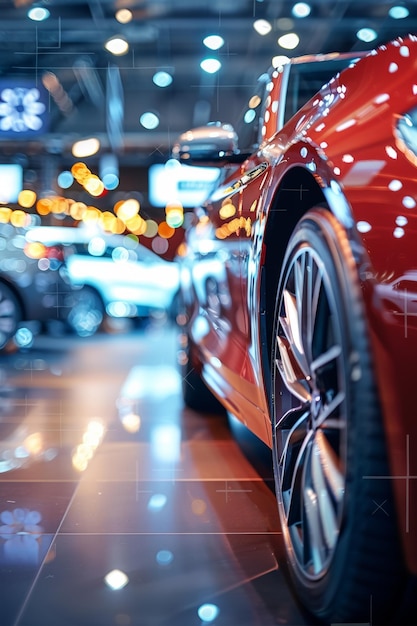 Magnificent Red Speedster schitterend in luxe showroom Generative AI