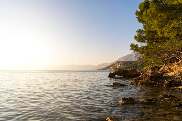 Magnificent sunset over the Adriatic coast