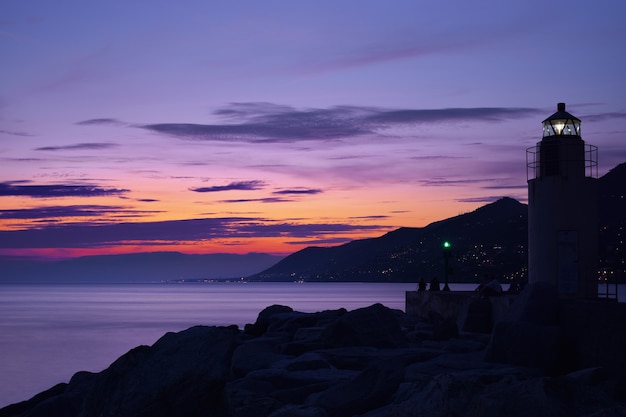 magnificent sunset over the sea