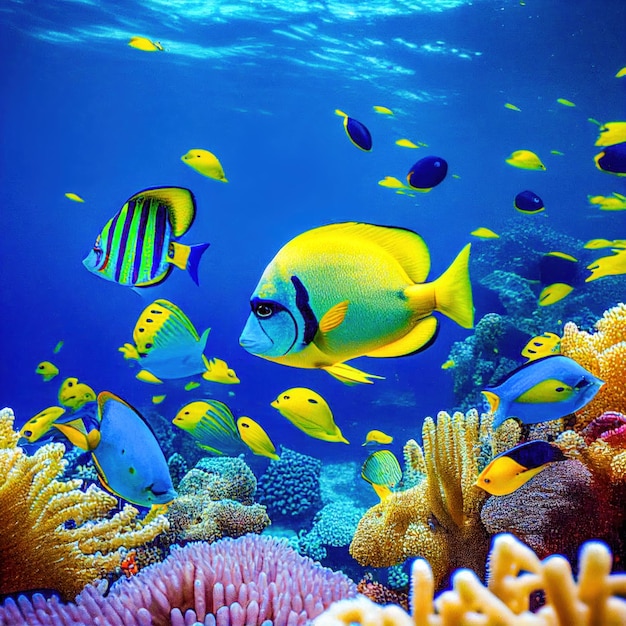 Magnificent underwater world of the tropical ocean