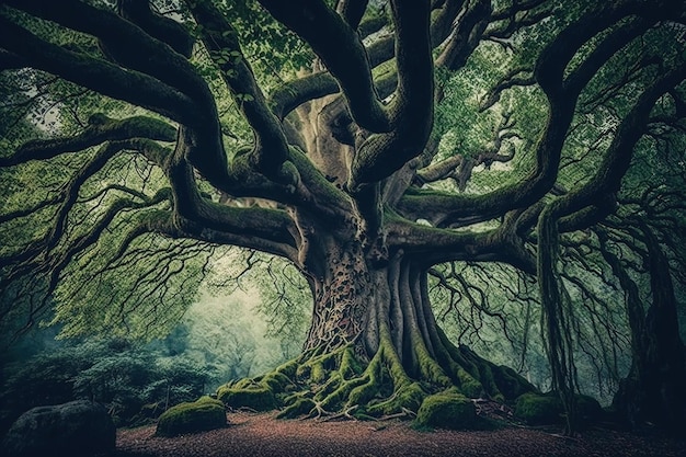 потомство великолепного лесного дерева
