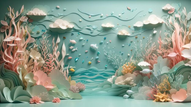 Magnified Ornamentation Underwater Wonders in Paper