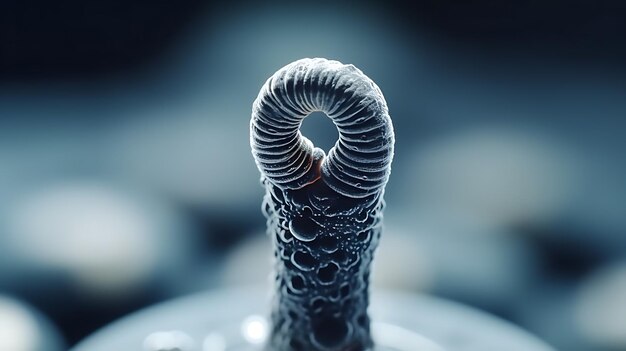 Photo magnified view of parasitic worms ai generative