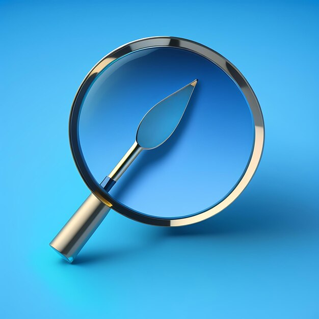 Magnifier on blue background