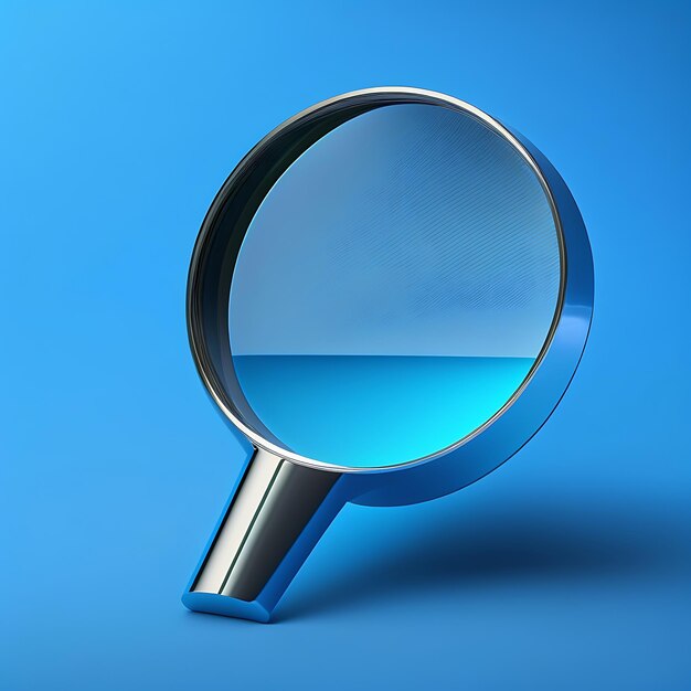 Magnifier on blue background