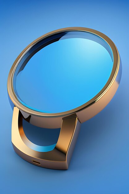 Magnifier on blue background