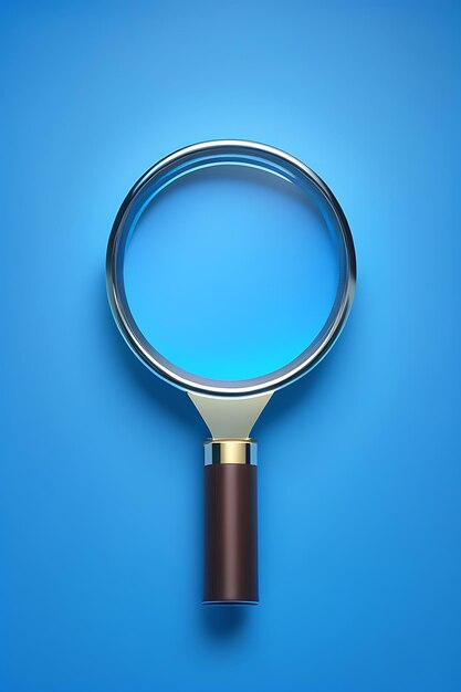 Magnifier on blue background