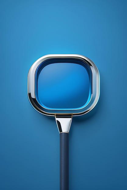 Magnifier on blue background