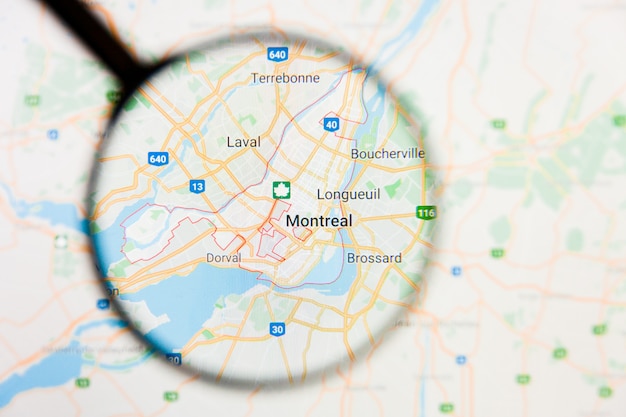 Magnifying glass on Canada map