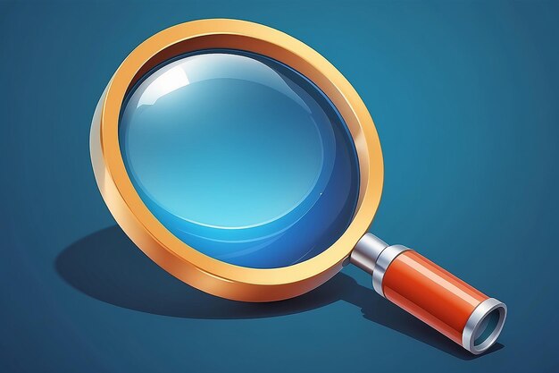 Magnifying glass Discovery research search analysis concept 3d vector icon Cartoon minimal style